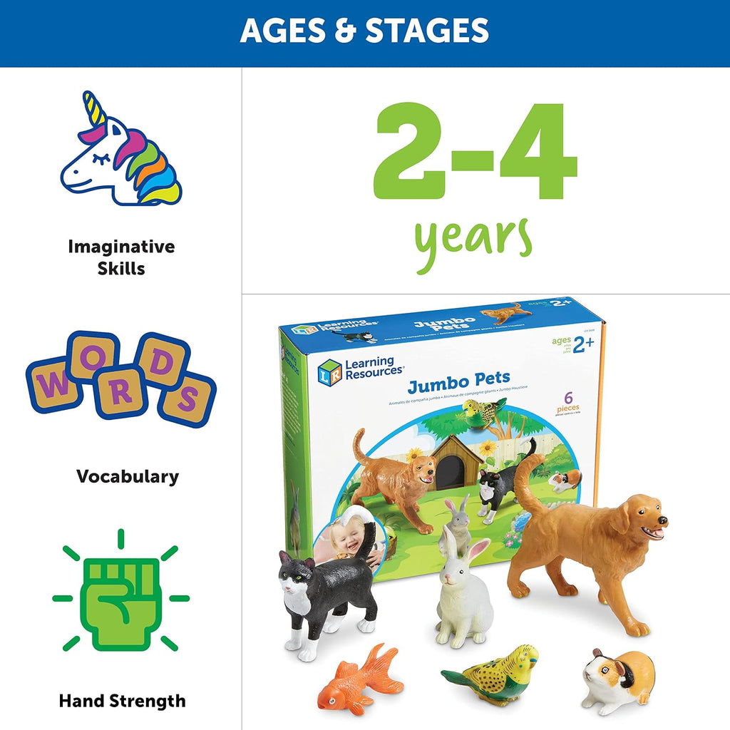 learning resources jumbo domestic pets showing dimensions