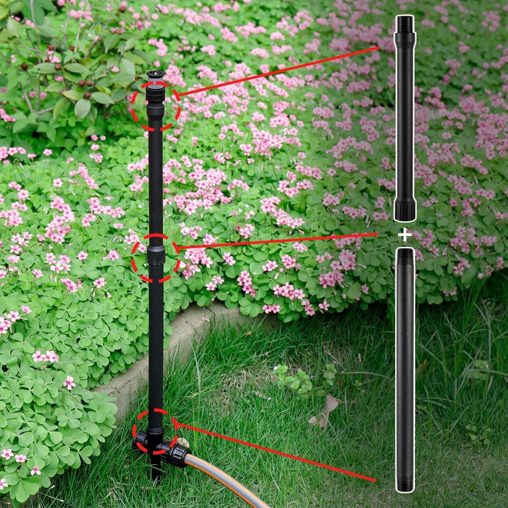 12 Pcs 1/2 Inch Double Male Threaded Head Pipe Riser | 12 Inches Multifunctional NPT Sprinkler Riser Extensions for Lawn Irrigation, Sprinkler Upgrade(NPT Sprinkler Extension)