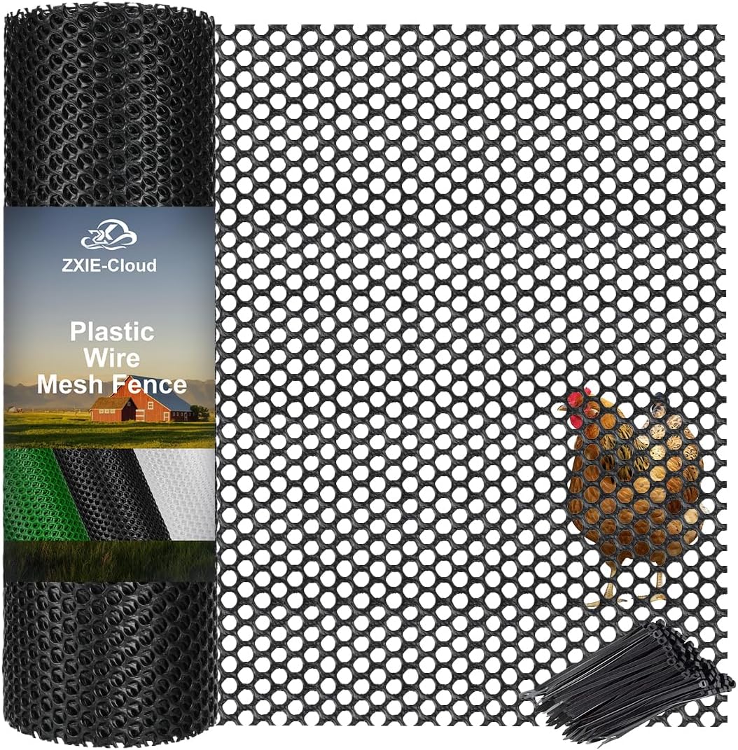 black plastic chicken wire 16in x 33ft,garden netting, main product view