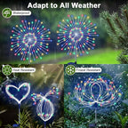 Solar Garden Lights Outdoor, 6 Pack 120 LED Twinkling Firework Lights Decorative with 2 Modes, Outdoor Waterproof Solar Starburst Light for Outside Yard Pathway Garden Decor, Multicolor