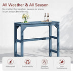 Stoog All-Weather Patio Bar Set, 3-Pieces Outdoor Bar Table and Stools Set, Counter Height Bar Stools Set of 2, Low Maintenance, for Backyard, Garden, Balcony, and Deck, Blue