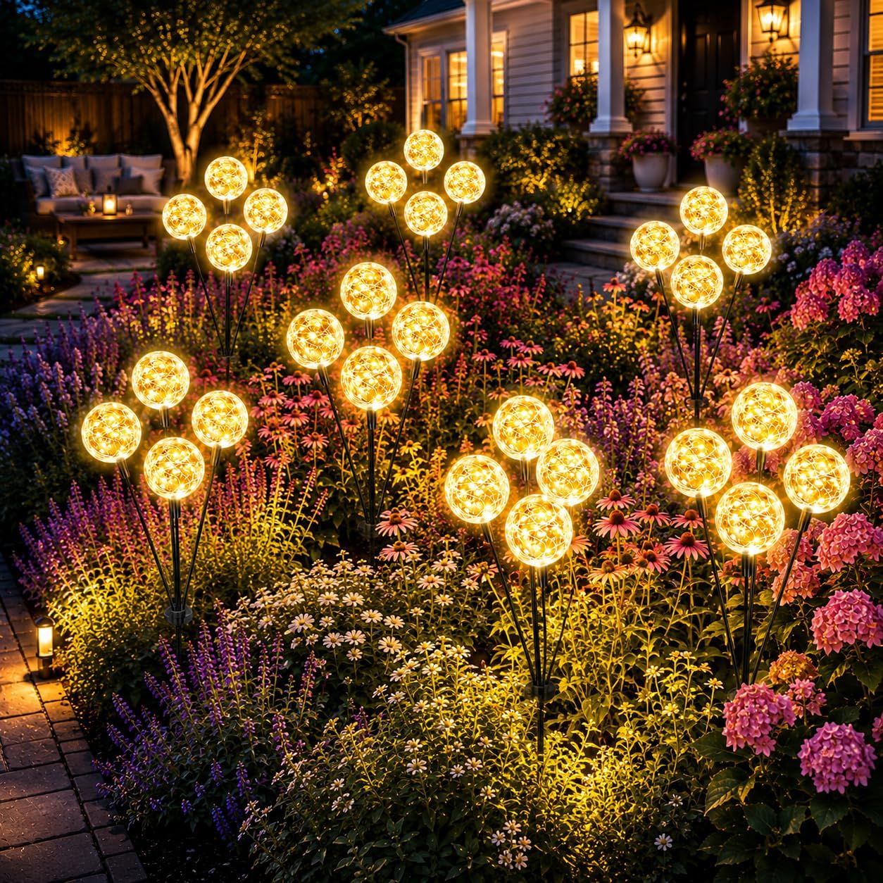 vignuto Solar Lights Outdoor Waterproof, 4 Packs, Solar Globe Lights, Garden Decor, Patio Decor, Unique Gifts for Women, Gifts for Grandma