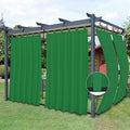 Easy-Going Outdoor Patio Curtains Detachable Tab Top Windproof Weatherproof Curtain for Cabana, Porch, Pergola and Gazebo, Tab Bottom Drape, 2 Panels, 54W x 96L inch, Green