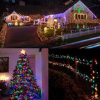 LJLNION 300 LED String Lights Outdoor Indoor, Extra Long 98.5FT Christmas Lights, 8 Lighting Modes, Plug in Waterproof Fairy Lights for Wedding Party Bedroom Decorations (Multicolor)
