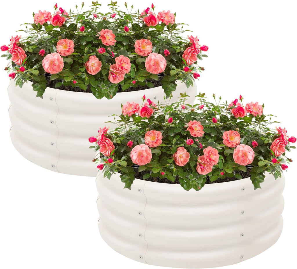 besebay 2-pack 2x1ft galvanized raised garden bed, outdoor, main product view