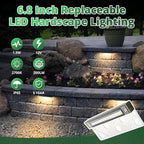GKOLED 6.8 Inch LED Hardscape Lighting, Low Voltage Outdoor Retaining Wall Lights, Paver Lights, Light Module Replaceable Step Light, IP65 Waterproof, Die-cast Aluminum Housing Gray