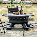 verdeluxe 47 inch outdoor fire pit with 2, close-up detail