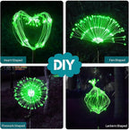JJGoo Solar Firework Lights, 2 Pack 120 LEDs 2 Lighting Modes Solar Garden Lights Outdoor Waterproof for Yard Patio Walkway Pathway Party Wedding Christmas Decorative - Green