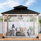 clear outdoor curtains patio double zippers door enclosure, view 9