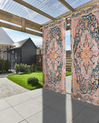 Rustic Boho Outdoor Curtains for Patio Waterproof, Grommet Privacy Curtain Drapes Weatherproof Outside Curtains for Porch GazeboPergola Cabana 2 Panel 54x95inch Ethnic Turkish Floral Geometric