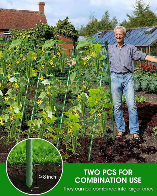 2 Pack Cucumber Trellis, Garden Trellis for Climbing Plants Outdoor, A-Frame Cucumber Trellis for Raised Bed, Plant Grow Support for Tomato, Squash, Vegetable, Flower(33"x47"x2Pcs)