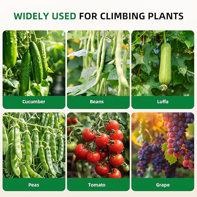 Cucumber Trellis for Raised Bed, U-Shape Garden Arch Metal Support for Climbing Plants, Metal Arch Plant Support Vegetables Trellis, Plant Support for Vine (Green, 31.5 * 30 * 47inch(L*W*H))