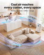 16000 btu portable air conditioners, cools up to, side view