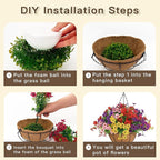 Senjie 2 Set Artificial Hanging Flowers with Basket for Outdoor Decor, UV Resistant 24 Bundles Faux Flowers Fake Hanging Planter for Porch Patio Balcony