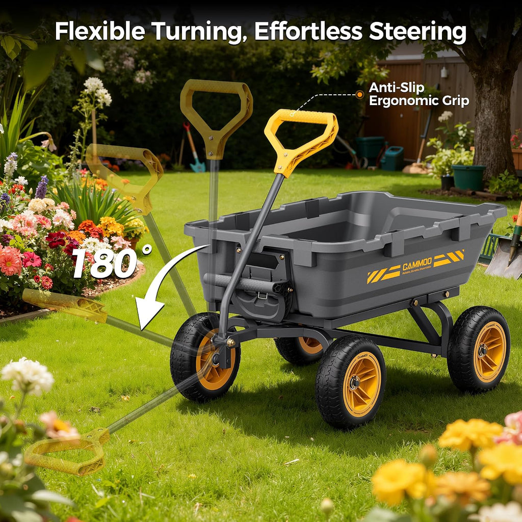 cammoo 10-in no-flat tires 900lb garden dump cart, view 10