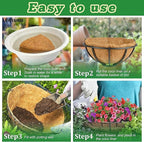 Y&M Pack of 4 12" Pre-Formed Round Coco Fiber Coco Liner Hanging Basket Liners,Coco Replacement Liner for Hanging Basket