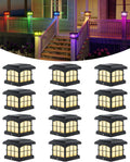 partphoner rgbcw solar post cap lights 12-pack, 9, main product view