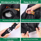 Hammock Covers Waterproof Outdoor 420D for 10-12 ft Stand | 420D Oxford, Fully Taped Seams, 3 Windproof Buckles, 2 Air Vents, Reflective Handle, 1 Elastic Cord, for Patio Garden