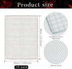 10 PCS Disposable Grill grates，Grill mesh 11.8×15.7 inch，Disposable Grill Topper for Outdoor BBQ Parties，Grill net can Withstand high temperatures