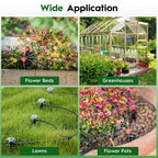 200FT Quick-Connect Drip Irrigation System | Automatic Irrigation Kit with 40FT 2/5" & 160FT 1/4" Tubing and Adjustable Drip Emitters, Garden Watering System for Lawn