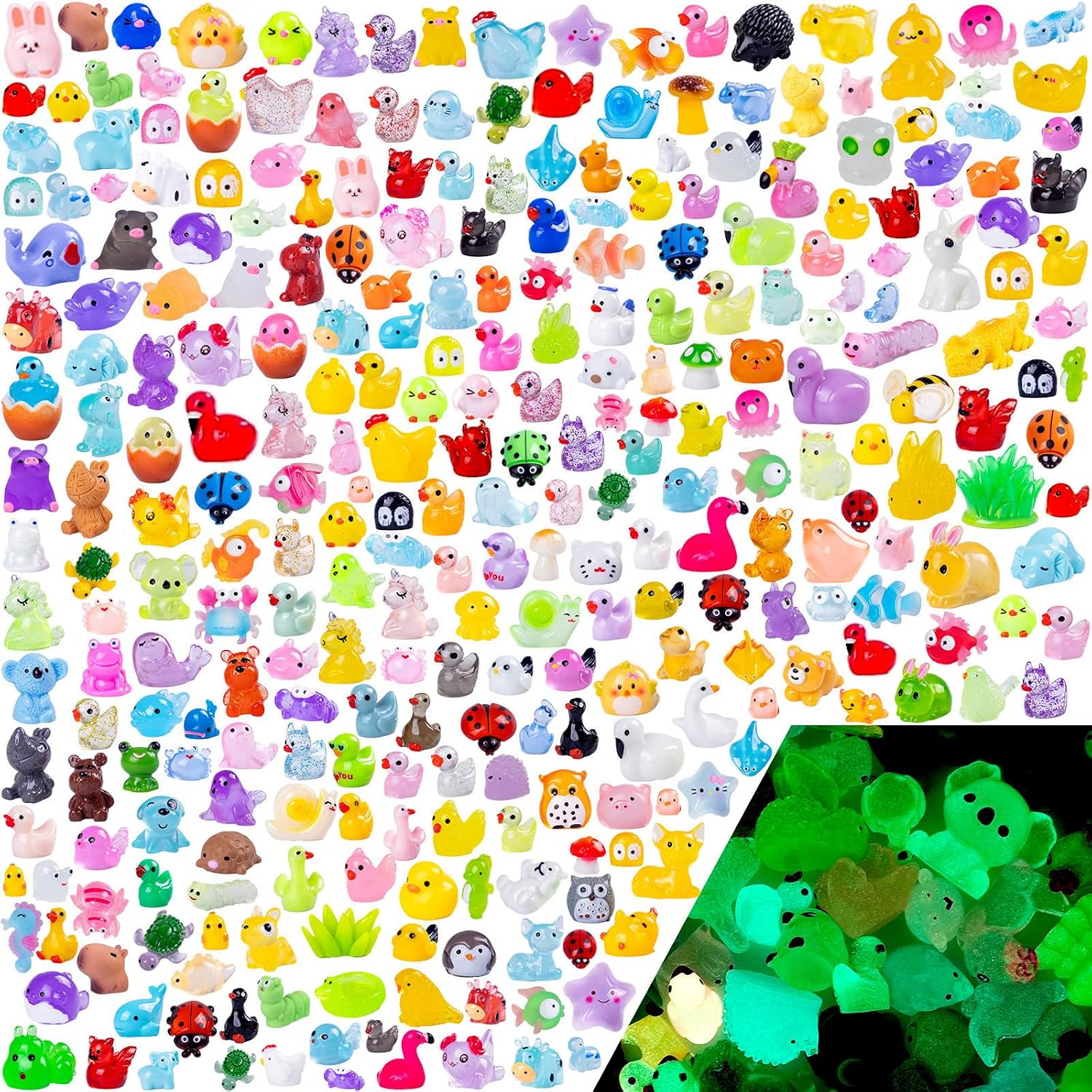 240 Pcs Mini Resin Animals Figurines Bulk,240 Styles Tiny Animals Variety Pack for Fairy Garden Landscape,Hide Crafts Decor