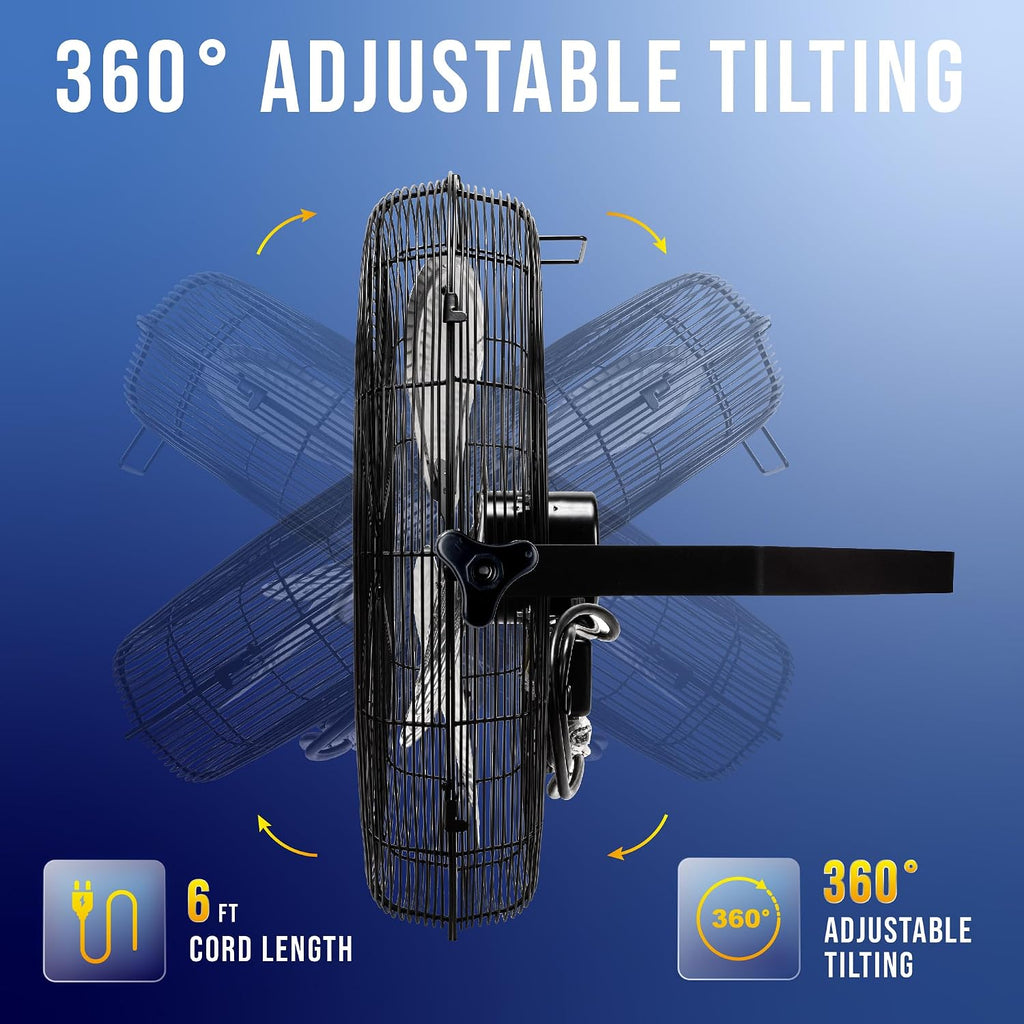 tornado - 18 inch high velocity industrial wall, side view