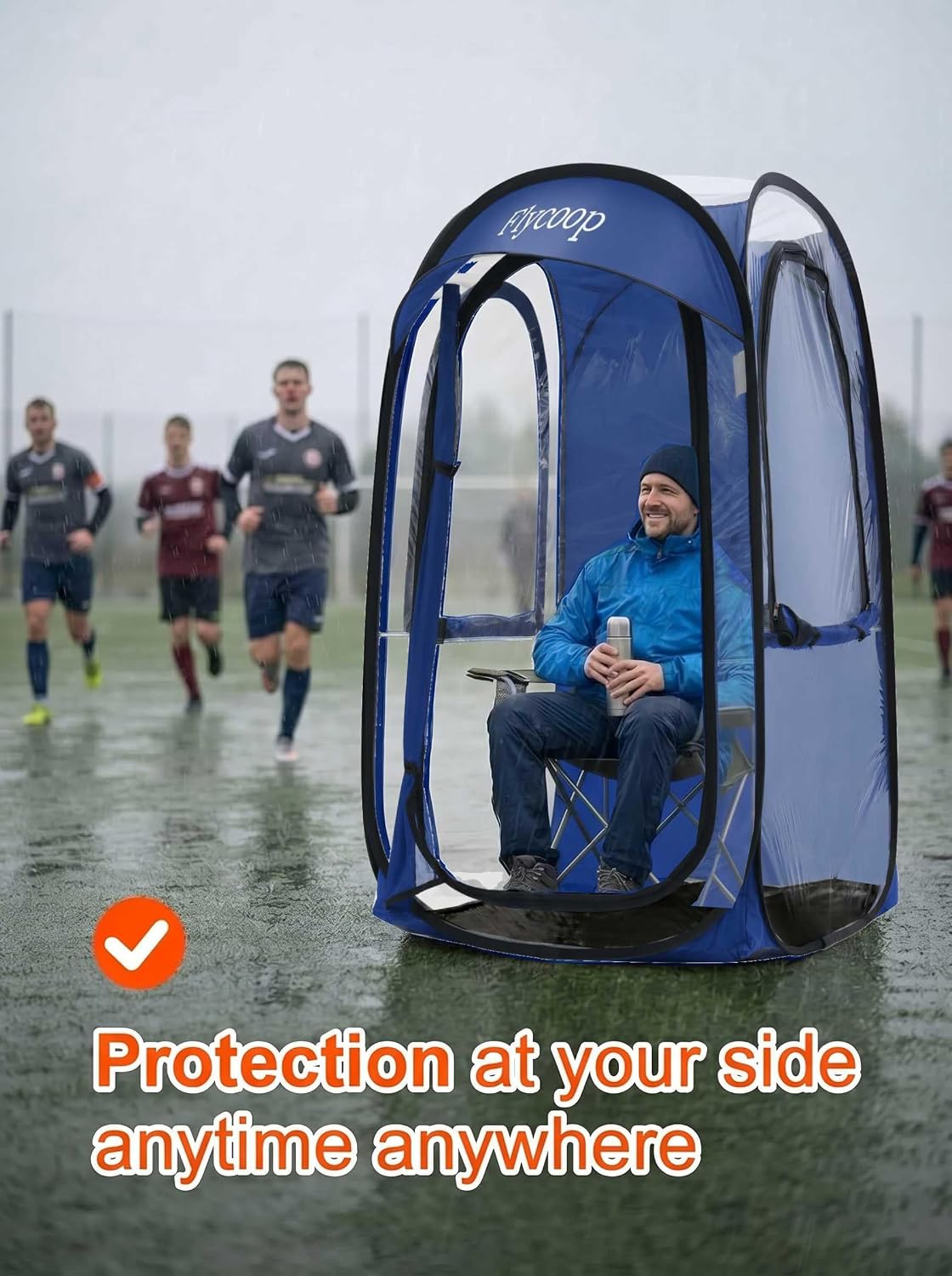 sports tent pop up shelter: flycoop 37" l, close-up detail