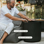 Veradek Outdoor Cooler Side Table - 2 in 1, Black, 21 inch