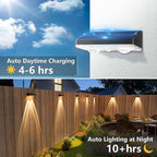 NIORSUN Solar Fence Lights,24 Pack Solars Deck Light,Warm White Color,Outdoor Bulb Waterproof Led IP65,Power Patio Lamp with Lenses for Outside/Backyard/Railing/Yard(Black)