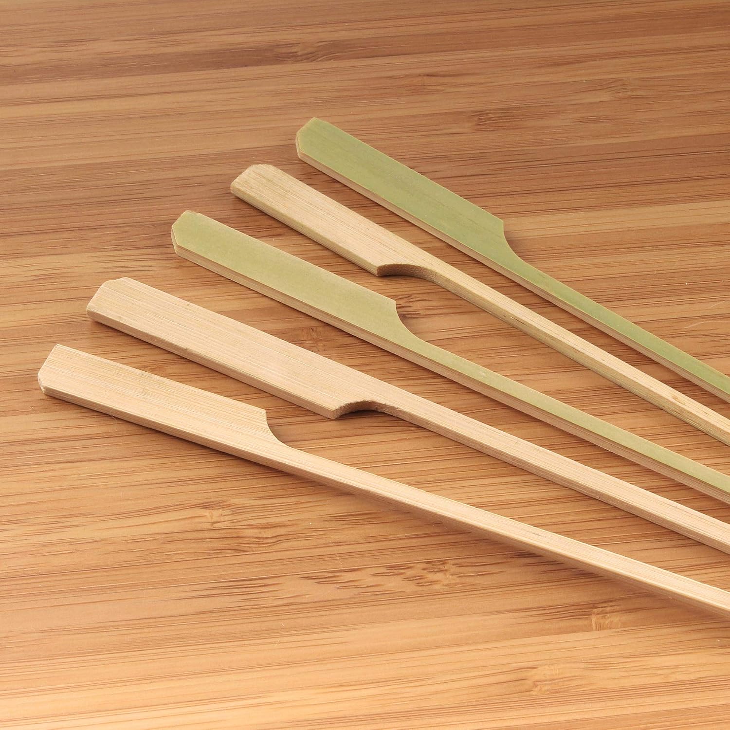BambooMN 2.7" Bamboo Paddle Pick Skewers for Food, Drinks, Appetizers - 10,000 Pieces