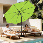 MEWAY 9ft Patio Umbrella Outdoor Table Umbrellas with Push Button Tilt and Crank, Market Umbrella 8 Sturdy Ribs for Deck, Garden, Pool and Backyard, Apple Green