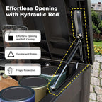 DRATO 150 Gallon Outdoor Storage Box, Large Waterproof Deck Box, Lockable Resin Storage Container with Reinforced Support for Patio Cushions, Garden Tools, UV-Resistant Outdoor Chest（Black，150 Gallon）
