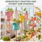 EBOOT 2 Pack 33 48 Inch Large Macrame Plant Hanger Rope to Hang Flower Pot Plant Holder for Indoor Outdoor Decorations, 4 Legs (Linen Color)