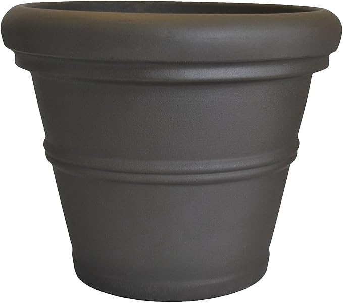 Tusco Products RR36ES Classic Rolled Rim Garden Planter, 36", Espresso