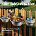 3-Hoop Squirrel/Bird Feeder, 2025 Cute Metal Bowl Outside Tree Mounted,1 x 8.5in Drainage Bowl+2 Corn Cob Spikes for Dry Food,2 x 5in Solid Bowls for Wet Food/Water, Perfect Squirrel Feeders for Yard