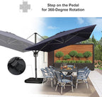 PURPLE LEAF 10'×13' Patio Umbrella with Base Included and Cover Outdoor Umbrella with Cover Extra Large Heavy Duty Cantilever Umbrella Navy Blue