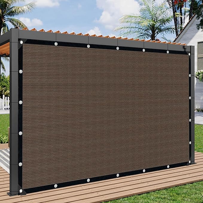Mocha Sun Shade Cloth,Pergola Shade Cover with Reinforced Grommets,90% Shade Fabric Fence Privacy Screen Balcony,Pergola Shade Cover Canopy Garden Carport Porch Deck Patio Shade Cover,6x6FT