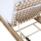 SAFAVIEH Outdoor Collection Gillian Tan Rope/White Cushion Chaise Lounge Chair (PAT7527A)