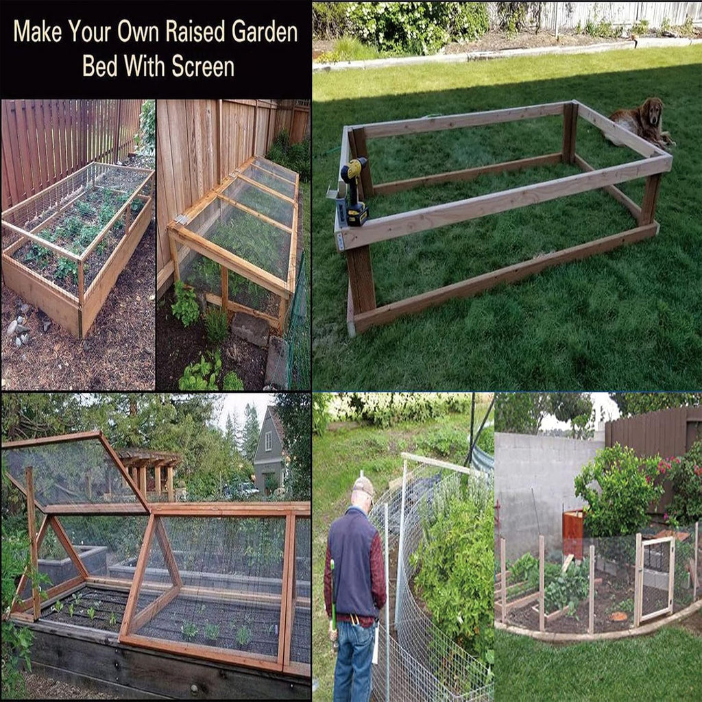 1/2” Galvanized Hardware Cloth 48" x 100' 19 Gauge Wire Mesh Roll | Hot-Dip Galvanized After Welding, Chicken Wire Raised Garden Bed Plant Supports Poultry Netting Wire Cloth & Wire Mesh Roll