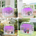 [careforge] mini greenhouse indoor with grow light &, side view