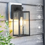 MAXvolador Outdoor Wall Light Fixture, Exterior Waterproof Wall Lantern | Porch Wall Sconce Large Black, Anti-Rust, E26 Socket, Clear Glass, Outside Wall Mount Light, Front Door Lighting for Garage