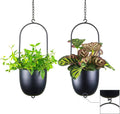 metal hanging planters set of 2 with 6, main product view