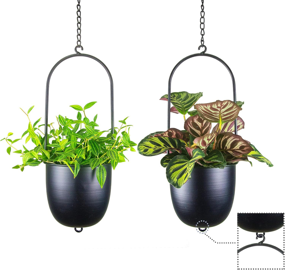 metal hanging planters set of 2 with 6, main product view