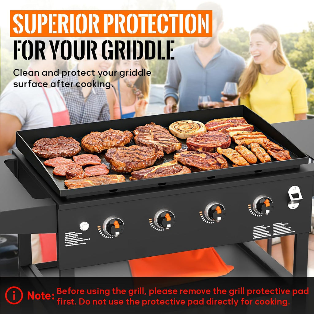 28 Inch Silicone Griddle Mat for Blackstone, Heavy-Duty Cover | Food-Grade Silicone, 1-Inch Raised Edge, Waterproof, Rust & Dust-Proof, Dishwasher Safe, Outdoor BBQ Accessories
