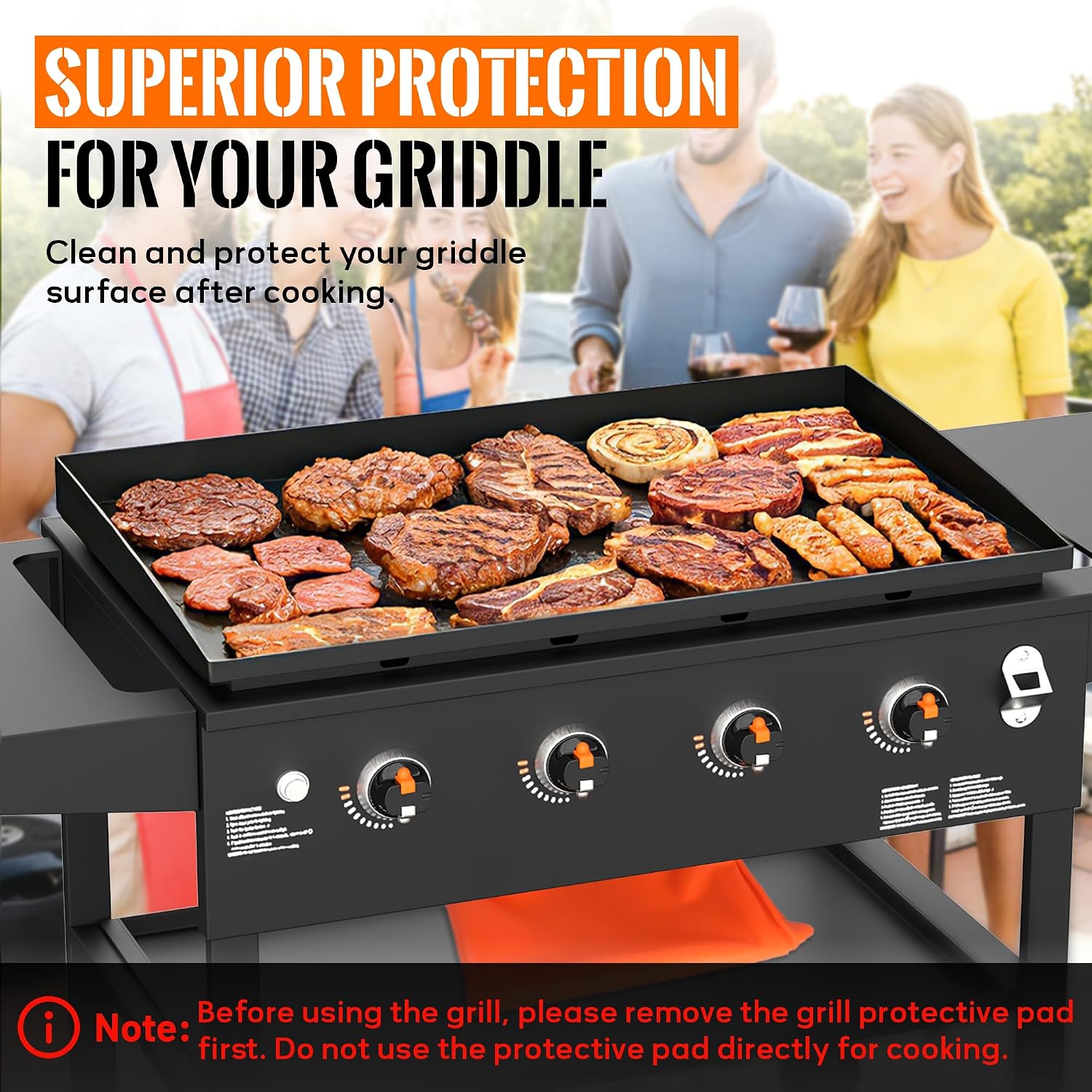 28 Inch Silicone Griddle Mat for Blackstone, Heavy-Duty Cover | Food-Grade Silicone, 1-Inch Raised Edge, Waterproof, Rust & Dust-Proof, Dishwasher Safe, Outdoor BBQ Accessories