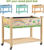 yaheetech raised garden bed with wheels 42x23x33in wooden, front angle view