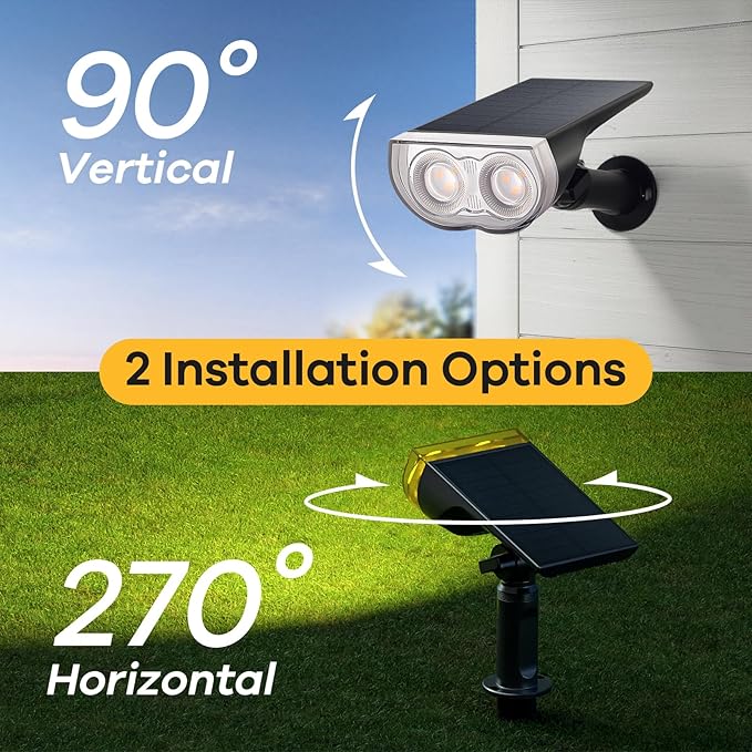 Consciot Christmas Solar Spot Lights Outdoor, IP67 Waterproof 2-in-1 Solar Outdoor Lights, Durable Christmas Decoration Lights for Garden, Yard, Pathway, Driveway, Porch, Walkway, Auto On/Off, 6 Pack