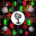 Halloween Projector Lights Outdoor Indoor - 3D Dynamic Red & Green Skull Ghost Skeleton Projector Decorations Lights, Waterproof Halloween Party Light for Window, Garden, Ground, Roof,Halloween Decor