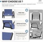 Patio Dining Chairs Set of 8, Outdoor High Stacking Chairs，Breathable Seat Fabric and Alloy Steel Frame for Backyard, Porch, Garden, Sunroom (Blue)