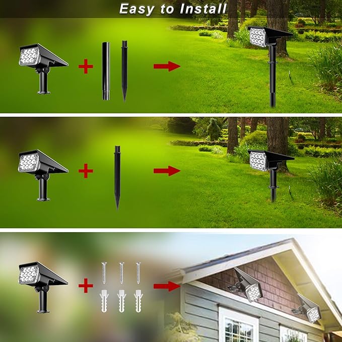 Solar Spot Lights Outdoor, Blue Solar Spotlights Landscape Lighting with IP65 Waterproof 20 LEDs Landscape Spotlight for Garden Path Yard Holiday Decoration 4 Pack